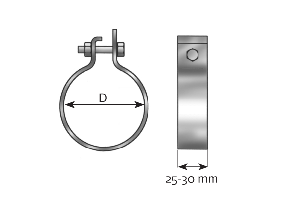 Pieza de fijación, sistema de escape DINEX 99750