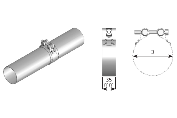Pieza de fijación, sistema de escape DINEX 99800