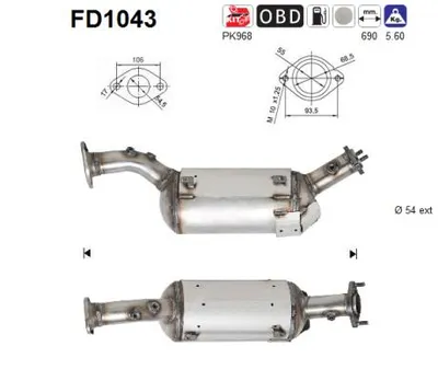 Filtro de partículas AS FD1043