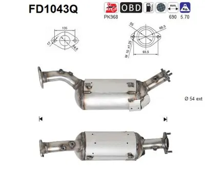 Filtro de partículas AS FD1043Q