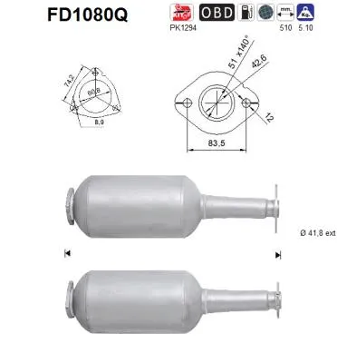Filtro de partículas Suzuki SWIFT III · Opel AGILA · Suzuki SPLASH