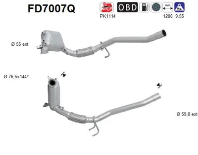Filtro de partículas Vw GOLF V · Seat LEON · Seat ALTEA