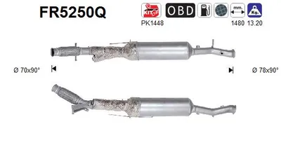 Filtro de partículas Peugeot 3008 II SUV · Peugeot 5008 II · Ds DS 7 Crossback