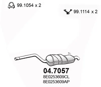 Silenciador posterior Audi A4 B6 · Audi A4 B6 Avant · Audi A4 B6 Convertible