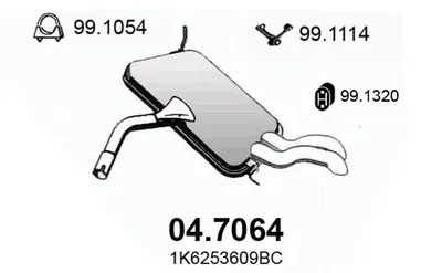 Silenciador posterior Audi A3 Sportback