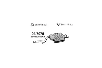Silenciador posterior Audi A4 B6 · Audi A4 B6 Avant · Audi A4 B7