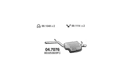 Silenciador posterior Audi A4 B6 · Audi A4 B6 Avant · Audi A4 B7