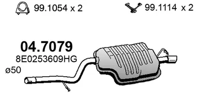 Silenciador posterior Audi A4 B7 · Audi A4 B7 Avant · Audi A4 B7 Convertible