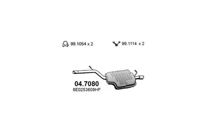 Silenciador posterior Audi A4 B7 · Audi A4 B7 Avant · Audi A4 B7 Convertible