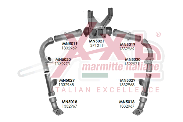 Colector de escape, sistema de escape XXLMARMITTEITALIANE MN5045