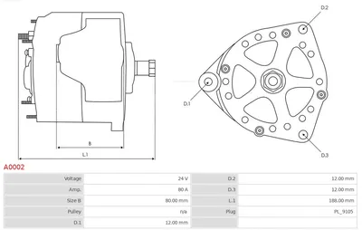 Alternador Mercedes-Benz T2/LN1 Van · Mercedes-Benz T2/LN1 Platform/Chassis · Mercedes-Benz T2/LN1 Cab with engine