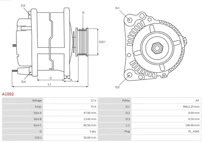 Alternador Daewoo ESPERO · Daewoo NEXIA · Daewoo NEXIA Saloon