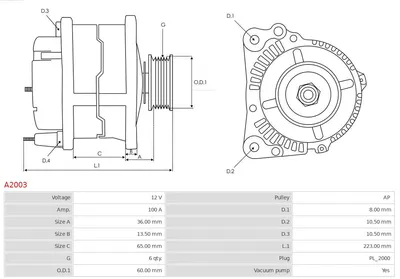 Alternador Honda CIVIC VII Hatchback · Opel ASTRA G Hatchback · Opel ASTRA G Estate
