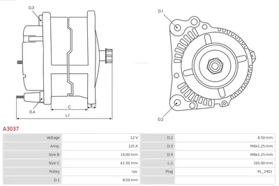 Alternador Mitsubishi CARISMA · Mitsubishi CARISMA Saloon · Mitsubishi SPACE STAR MPV