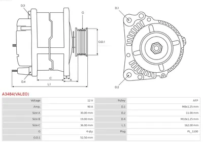 Alternador Subaru TREZIA · Toyota YARIS · Toyota VERSO S