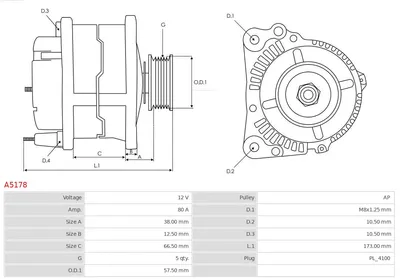 Alternador Mitsubishi COLT V · Mitsubishi LANCER VI · Mitsubishi LANCER VII