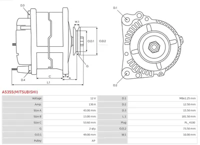Alternador Mitsubishi PAJERO IV · Mitsubishi PAJERO IV Van · Hyundai SANTA FÉ III