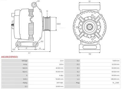 Alternador Alfa Romeo MITO · Citroën NEMO Box Body/MPV · Citroën NEMO MPV