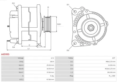 Alternador Citroën C1 II · Peugeot 108 · Toyota AYGO