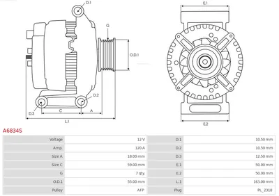 Alternador AS-PL A6834S