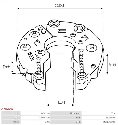 Rectificador, alternador AS-PL ARR2006