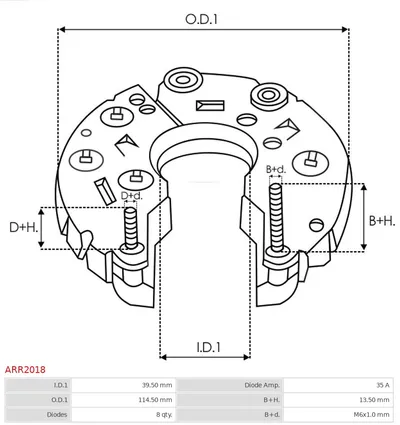 Rectificador, alternador AS-PL ARR2018