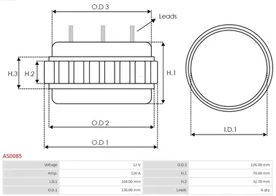 Estátor, generador AS-PL AS0085