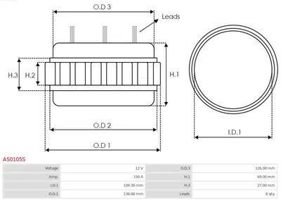 Estátor, generador AS-PL AS0105S