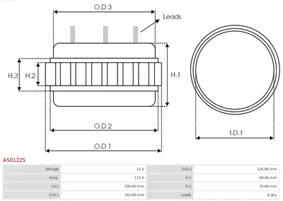 Estátor, generador AS-PL AS0122S