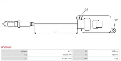 Sensor NOx, inyección de úrea AS-PL NOX9010
