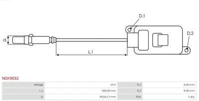 Sensor NOx, inyección de úrea AS-PL NOX9032