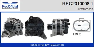 Alternador Mercedes-Benz C-CLASS · Mercedes-Benz C-CLASS T-Model · Mercedes-Benz GLK-CLASS