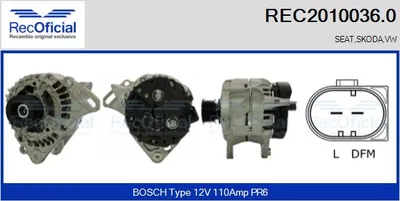 Alternador Vw GOLF V · Seat ALTEA · Skoda OCTAVIA II