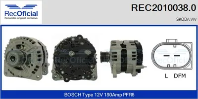 Alternador Vw MULTIVAN T5 · Vw TRANSPORTER T5 Platform/Chassis (7JD, 7JE, 7JL, 7JY, 7JZ, 7F · Vw TRANSPORTER T5 Van