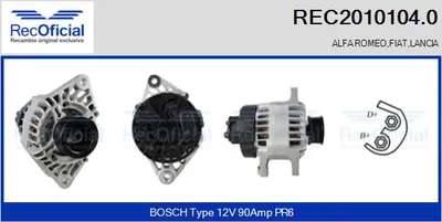 Alternador Fiat BARCHETTA · Alfa Romeo GTV · Alfa Romeo SPIDER