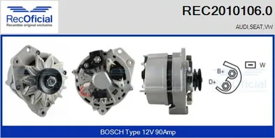 Alternador Audi 80 B4 Saloon · Audi 80 B4 Avant · Audi 100 C3 Saloon