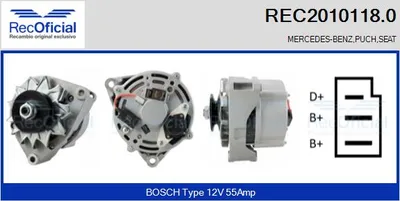 Alternador Mercedes-Benz 123 Coupe · Mercedes-Benz 123 T-Model · Mercedes-Benz 190