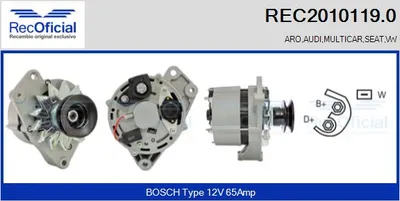 Alternador Audi 80 B4 Saloon · Audi 100 C3 Saloon · Audi 100 C4 Saloon