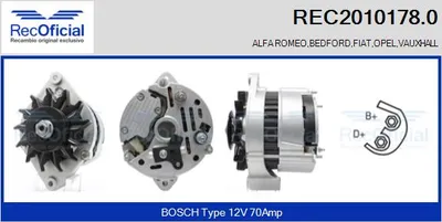 Alternador Opel KADETT C Estate · Opel KADETT C City · Opel KADETT C Coupe