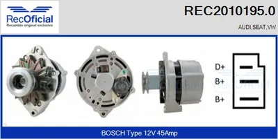 Alternador Vw JETTA I · Audi 80 B2 Saloon · Vw SCIROCCO