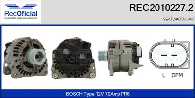 Alternador Seat CORDOBA · Vw POLO III · Seat IBIZA II