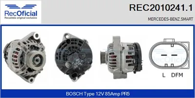 Alternador Smart CABRIO · Smart CITY-COUPE · Smart FORTWO Coupe