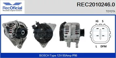Alternador Toyota HIACE IV Bus · Toyota COROLLA · Toyota COROLLA Liftback