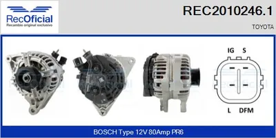 Alternador Toyota HIACE IV Bus · Toyota COROLLA · Toyota COROLLA Liftback