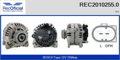 Alternador Vw TOUAREG · Vw MULTIVAN T5 · Vw TRANSPORTER T5 Platform/Chassis (7JD, 7JE, 7JL, 7JY, 7JZ, 7F