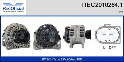 Alternador Vw TRANSPORTER T4 Bus · Vw TRANSPORTER T4 Van · Vw TRANSPORTER T4 Platform/Chassis (70E, 70L, 70M, 7DE, 7DL, 7D