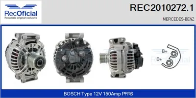 Alternador Mercedes-Benz SPRINTER 2-t Platform/Chassis · Mercedes-Benz VITO Bus · Mercedes-Benz SPRINTER 2-t Van