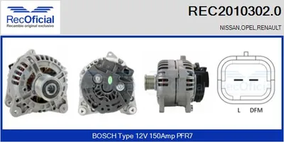 Alternador Opel KADETT D · Opel REKORD E Estate · Opel REKORD E