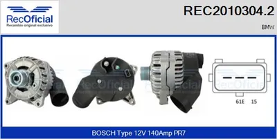 Alternador Bmw 8 · Bmw 7 · Bmw 5
