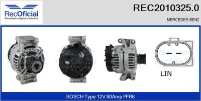 Alternador Mercedes-Benz SPRINTER 3-t Bus · Mercedes-Benz SPRINTER 3-t Van · Mercedes-Benz SPRINTER 3-t Platform/Chassis
